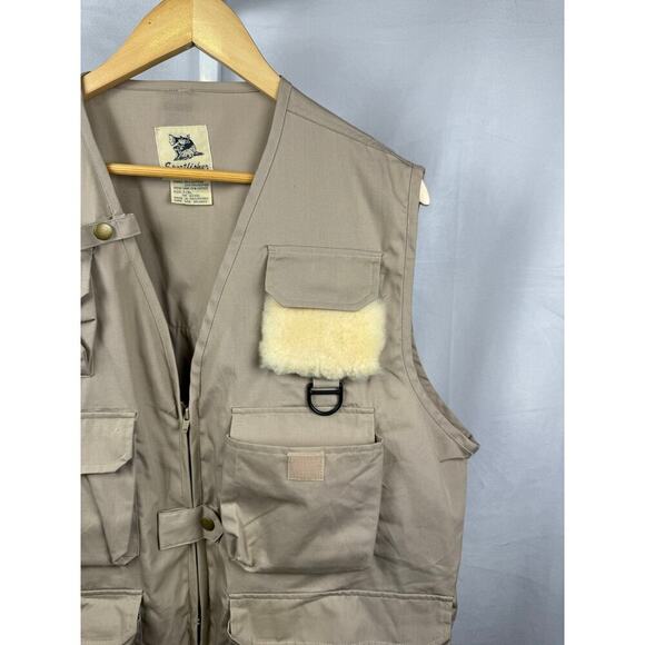 Vintage Sportfisher Fly Fishing Vest Men's Size Large/ XL Tan - Picture 3 of 7